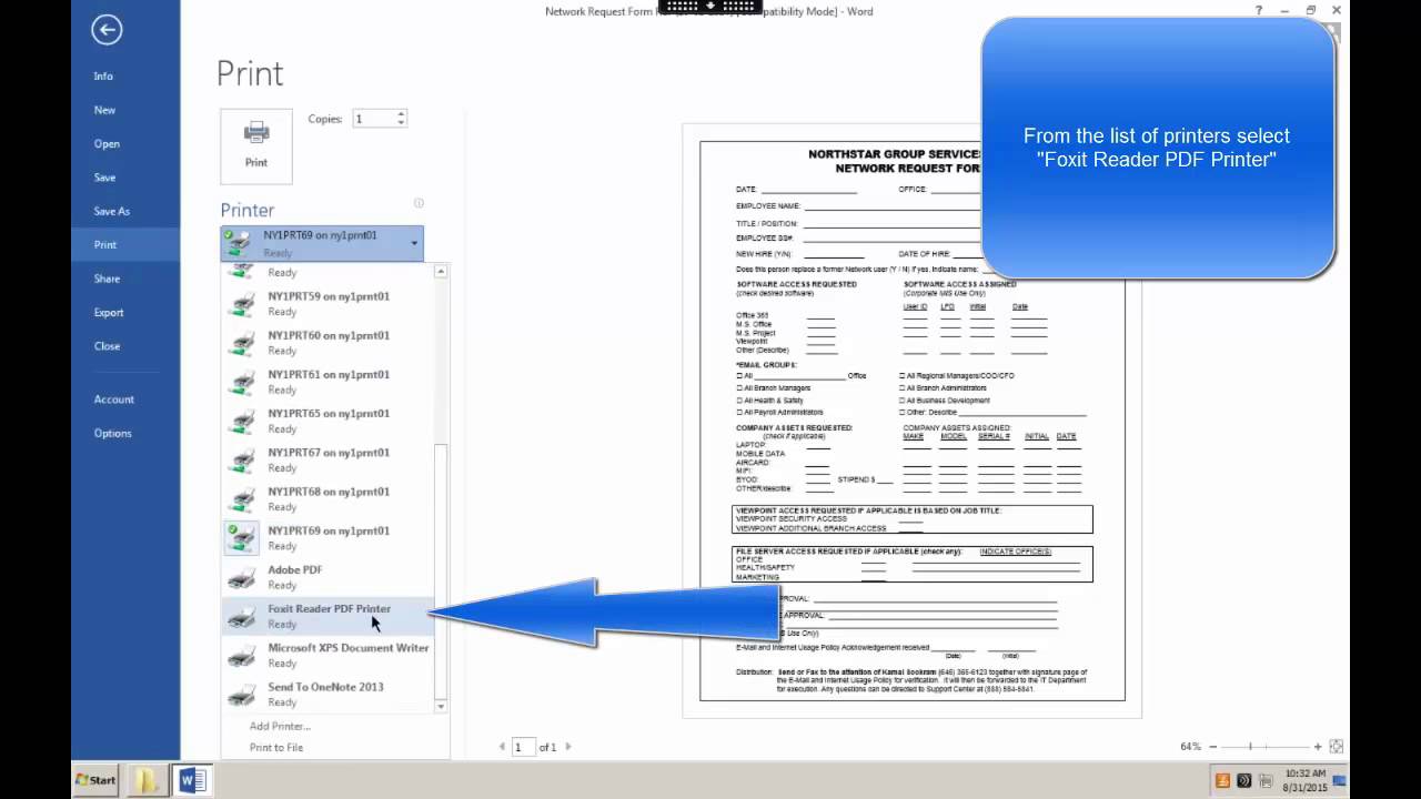 historie med sig ensom How to Use Foxit PDF Printer to Print a Document To PDF Format - YouTube