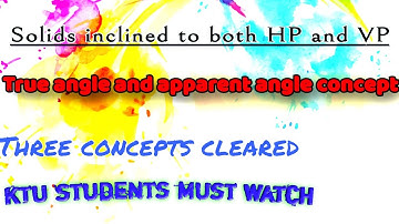 EST 110 KTU Engineering Graphics, Solids inclined to both HP and VP, malayalam