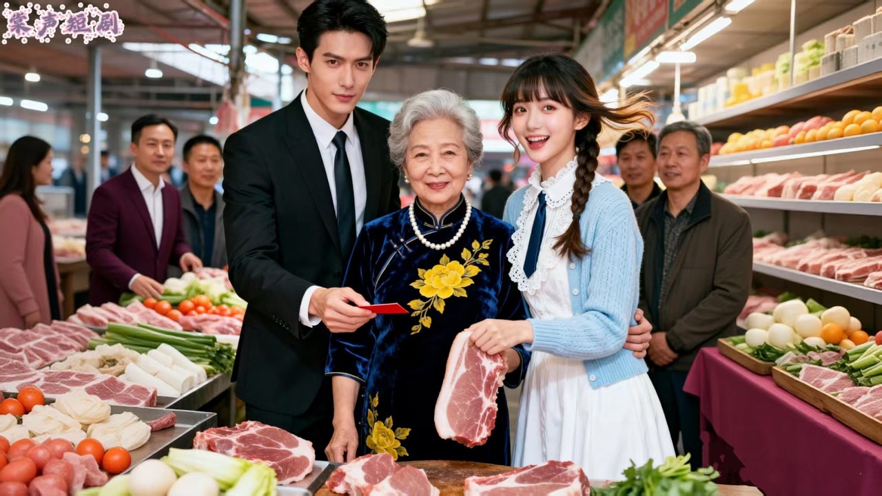 女孩好心幫老奶奶搶來半價豬頭肉，竟意外得到個總裁老公！本以為只是契約婚姻，怎料他卻被她的善良一步步征服，婚後把她寵上天！#總裁夫人在熗豬肉 #drama #愛情 #霸總 #甜寵 #灰姑娘 #好看