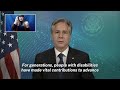 Secretary Blinken video remarks on Recruiting People with Disabilities