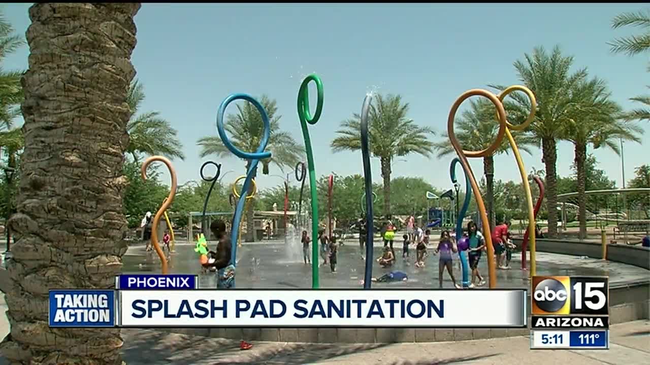 How do Valley splash pads stay sanitary? YouTube