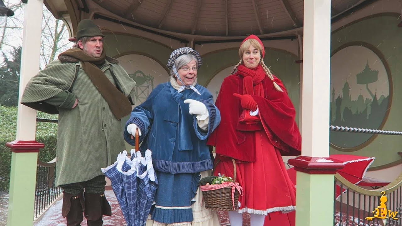 Roodkapje, Grootmoeder en Herman de Jager in de kiosk - Sprookjesfiguren @Efteling 17-03-2018