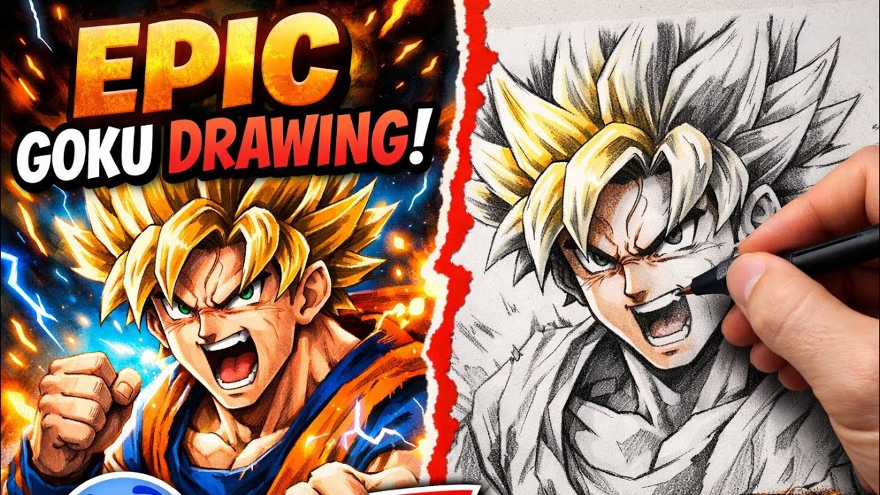 Drawing Goku from Dragon Ball 🐉 | Full Anime Art Journey