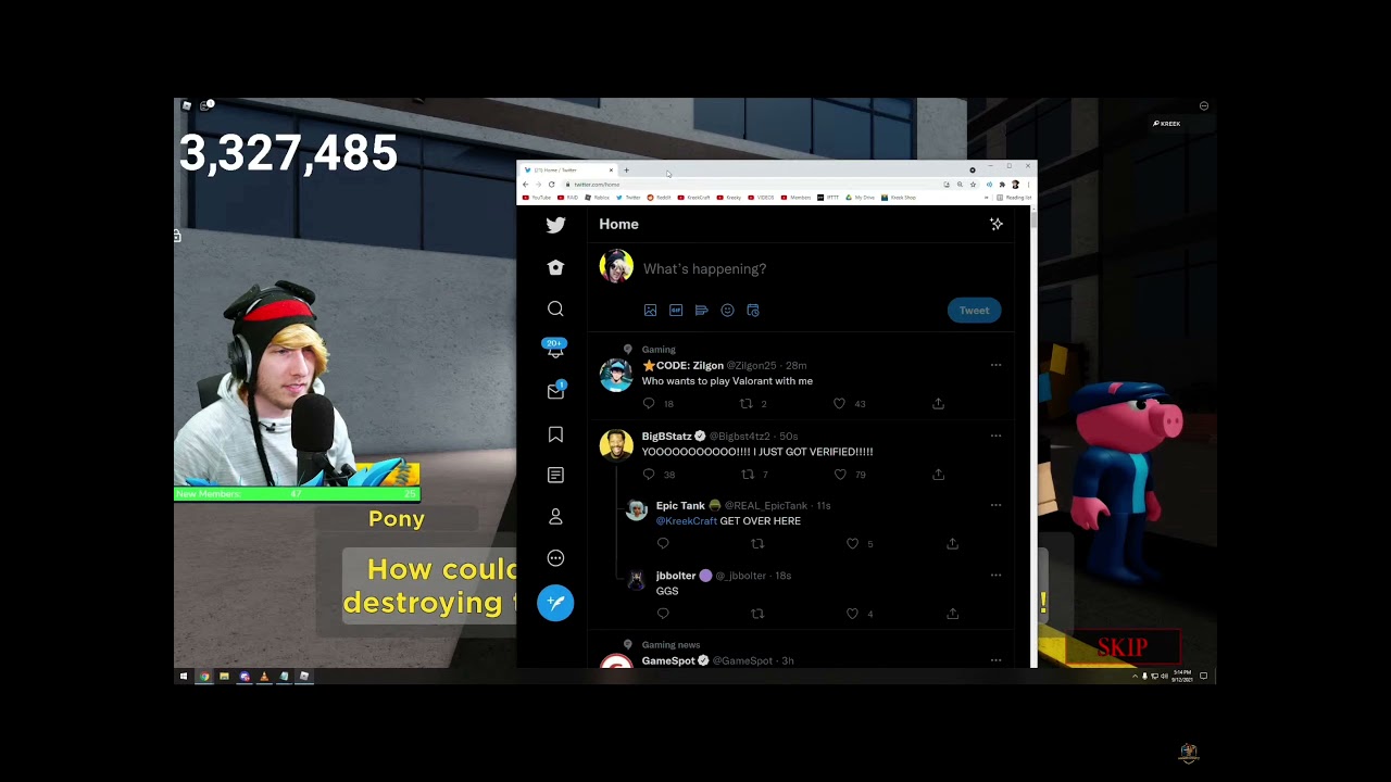 Kreeks reaction to BigBStatz getting verified on Twitter