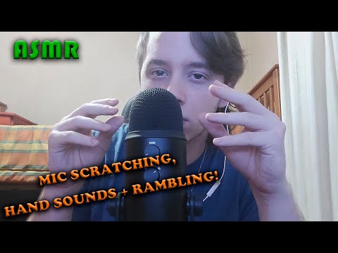 ASMR fast and aggressive tapping, hand sounds, mic scratching, rambling