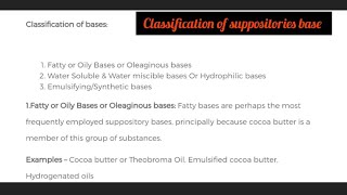 Suppositories definition , ideals property of suppositories base,Nature of suppositories base#