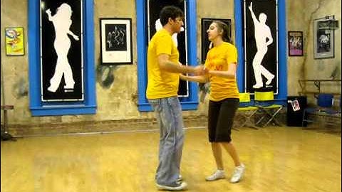 east coast swing, outside turn to guys turn, with hammerlock, tuck turn to hammerlock