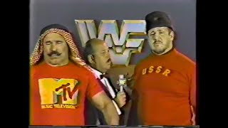 Iron Sheik &amp; Nikolai Volkoff / King Kong Bundy &amp; Bobby Heenan Los Angeles promos - aired 3/8/86