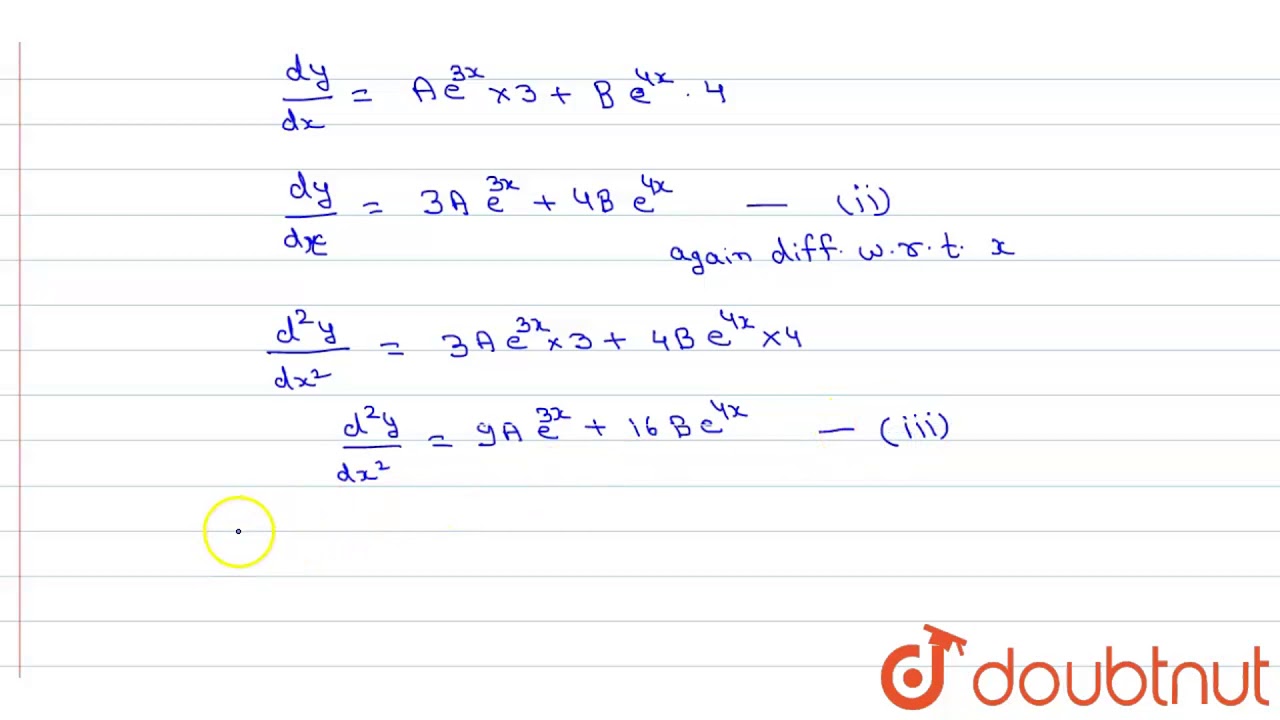Differential Equation Of Y Ae 3x Be 2x Differential Equation Of Y Ae 3x Be 2x