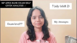 MP APEX BANK Self Given Analysis(Shift-2)✔️My Attempts ??Exam level ?......#mpapexbank