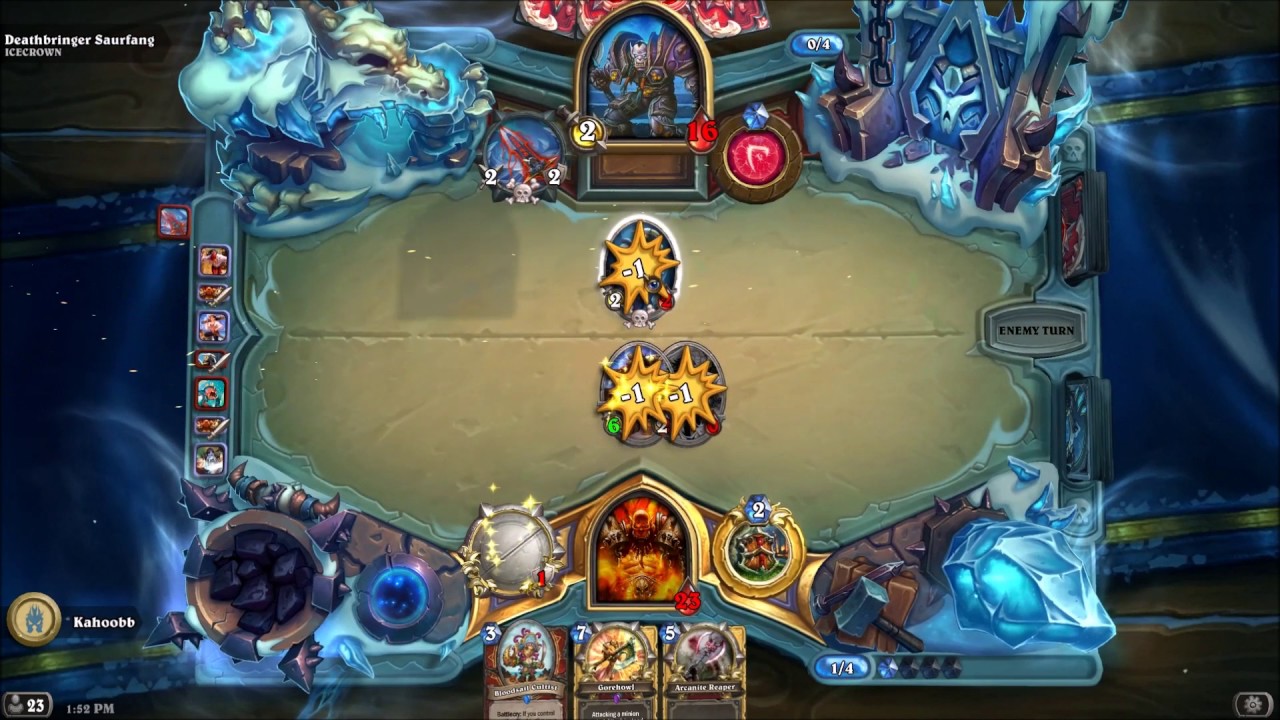 Hearthstone Knights of The Frozen Throne Solo Adventure Deathbringer Saurfang