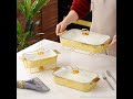 Luxury Ceramic Baking Pan Set Of 3 With Glass Lid Gold Rack Modern Elegance For Home Hotel Luxury Ceramic Baking Pan Set Of 3 With Glass Lid Gold Rack Modern Elegance For Home Hotel