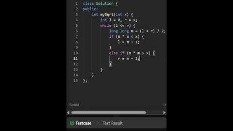 Sqrt(x) - LeetCode 69 #leetcode #coding