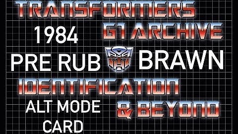 Transformers generation one 1984 minibot Brawn. G1 vintage figure guide pre rub alt mode card