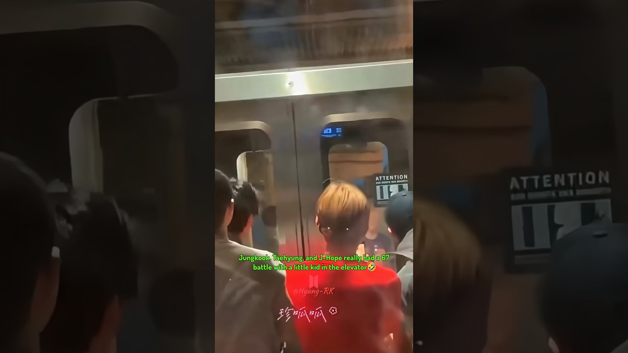 Ver Jungkook, Taehyung, and J-Hope really had a 67 battle with a little kid in the elevator🤣 no YouTube Ver Jungkook, Taehyung, and J-Hope really had a 67 battle with a little kid in the elevator🤣 no YouTube