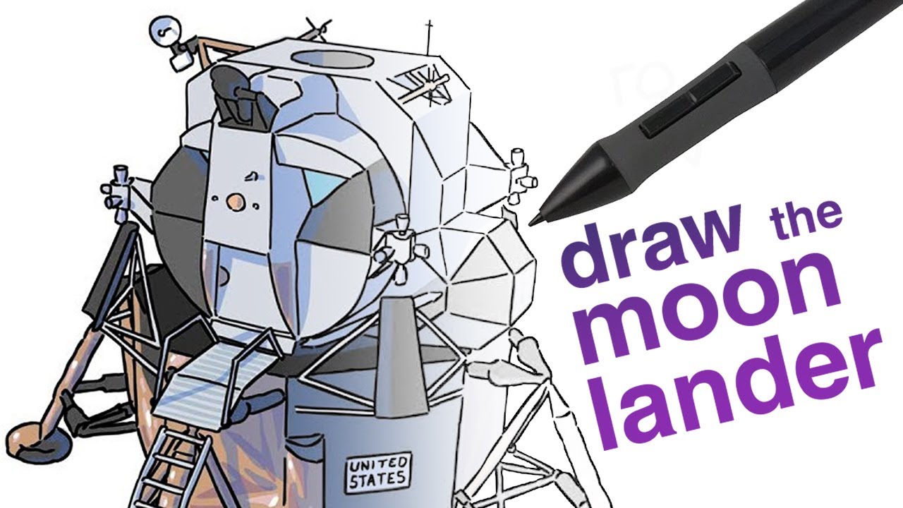 How to Draw the Lunar Lander YouTube