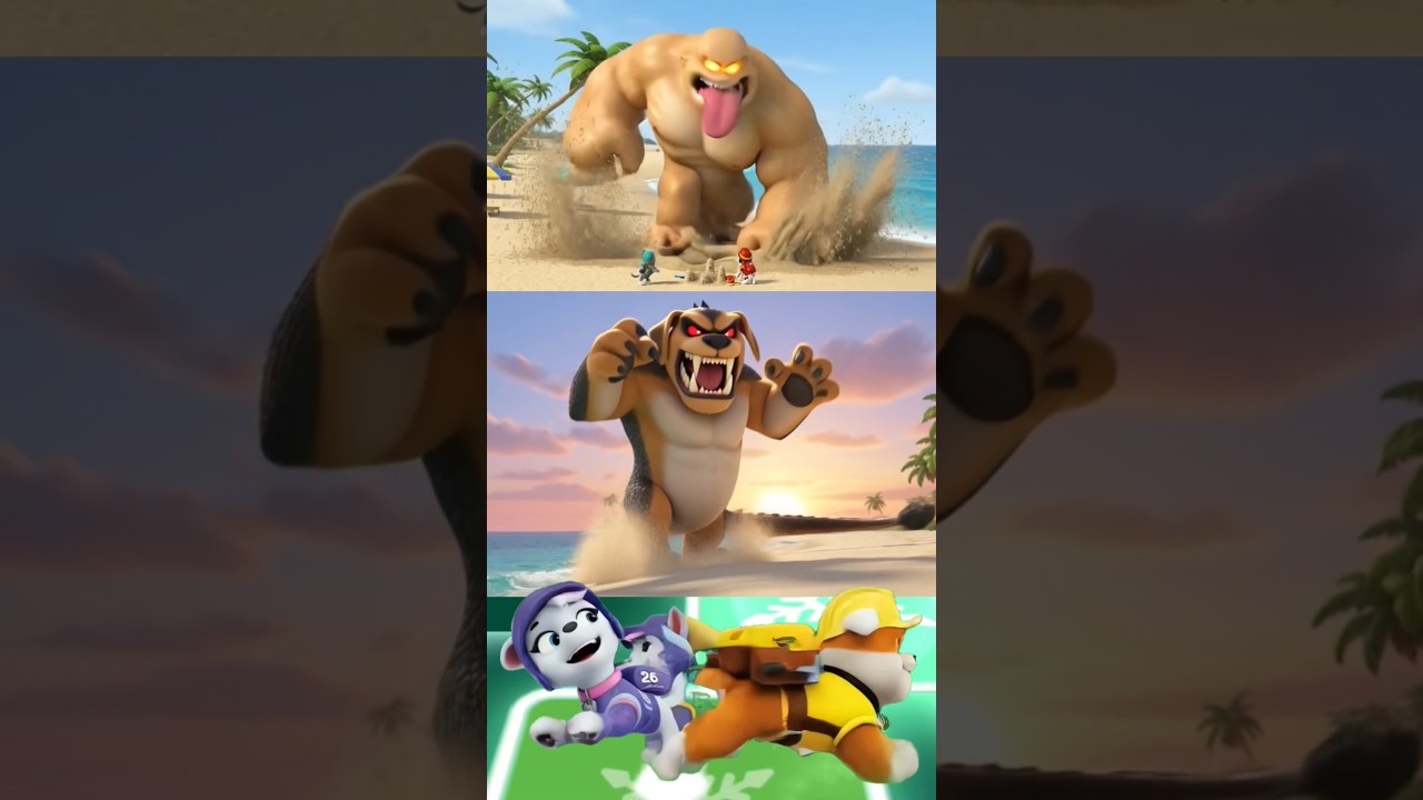 paw patrol scary chase 🆚 marshall 🆚 skye | fun dance tiles hop edm 