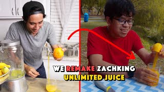 We try to remake Zachking unlimited Juice video!