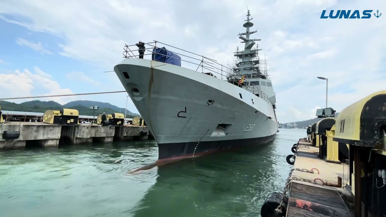Upslip of Littoral Combat Ship 1 - Lumut Naval Shipyard (LUNAS) Malaysia