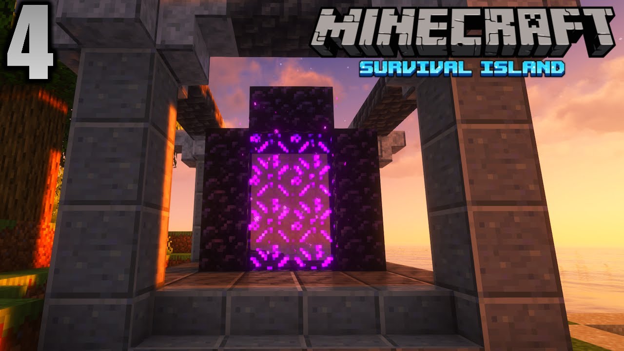 NETHER PORTAL | Minecraft Survival Island | Episode 4 - YouTube