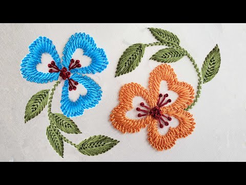 Very Fascinating Flower Hand Embroidery - Embroidery For Beginners - Embroidery For Bedsheet