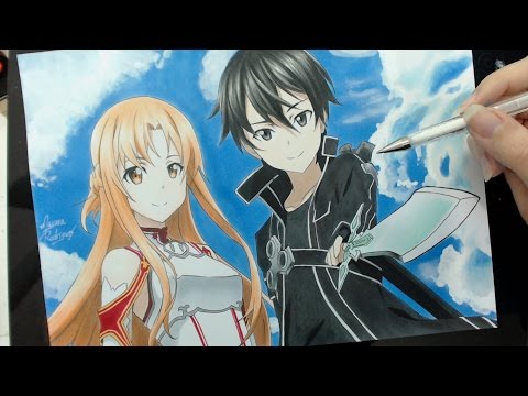 Video Speed Drawing - Asuna and Kirito (Sword Art Online) - youtube
