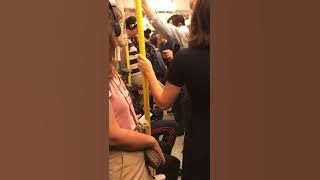 London tube fight. Homophobic attack on underground by guy smoking crack