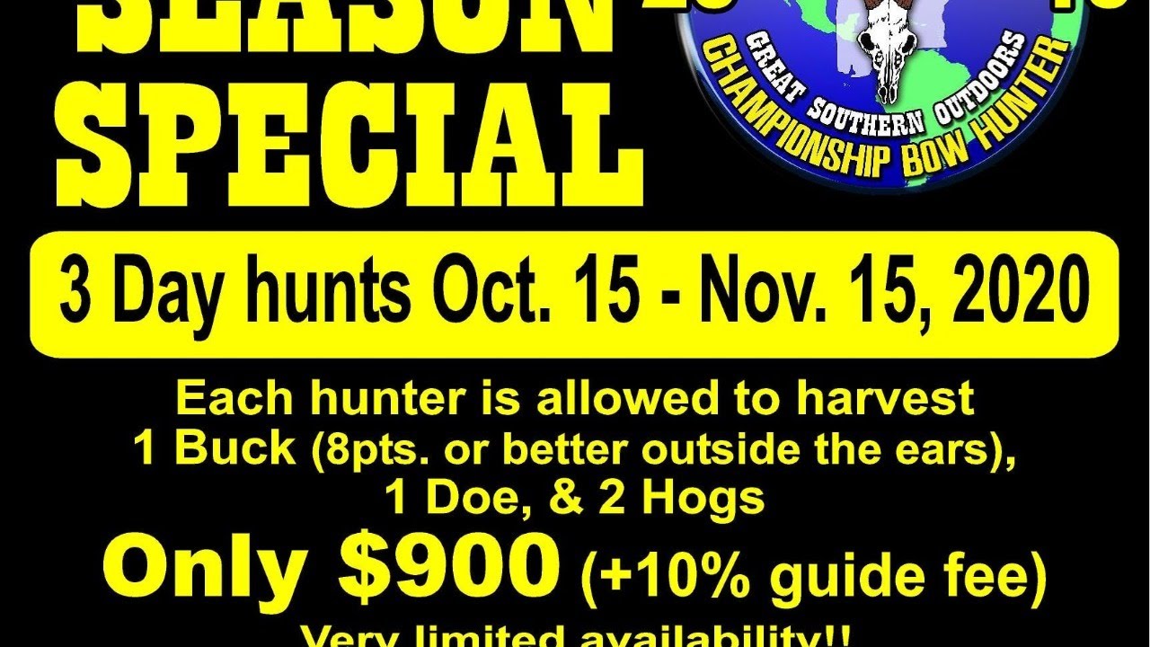 Alabama Bow Season Special Great Southern Outdoors YouTube