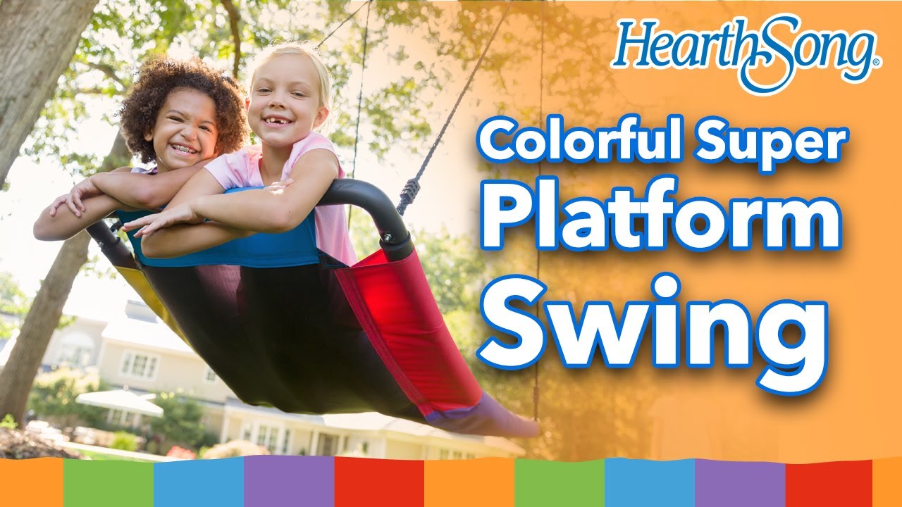 Swinging With Friends on HearthSong's Colorful Super Platform Swing! 