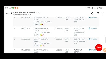 how to check the selection list through chancellor portal Ranchi University selection list update