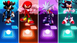 Shadow Vs Knuckles Vs Silver Sonic Vs Dark Sonic Tiles Hop EDM Rush