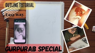How to Draw Guru Nanak Dev Ji ll Part 1 ll Outline Tutorial ll GRID METHOD ll Step By Step ll