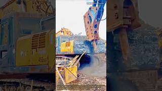Crushing Concrete Inside Giant Machine #heavyequipment #machinery #satisfying #demolition #operator