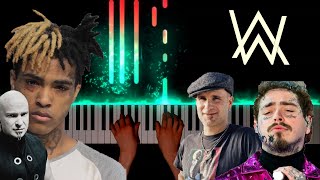 5 Easy And Beautiful Songs On Piano Yamaha P125 Alan Walker, Xtentacion, Disturbed...