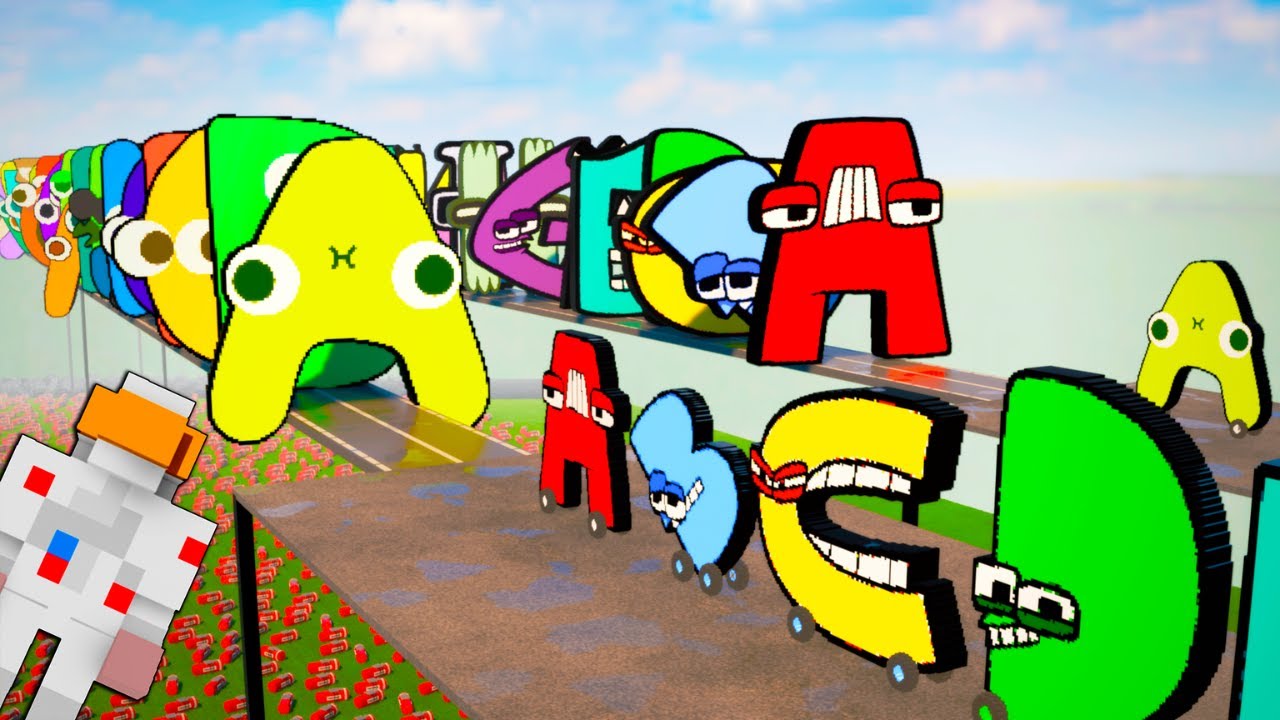 Spanish vs English Alphabet Lore CARS vs WALLS | Teardown