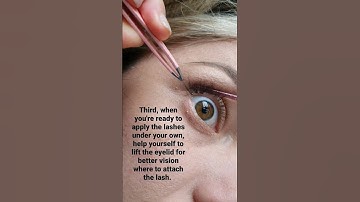 How to apply false eyelashes under your own lashes. DIY guide. #falsies #shorts #lashhack