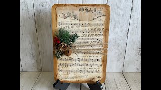 Craft Fair Ideas Season 2025! Christmas Sheet Music on a Dollar Tree bamboo cutting board!