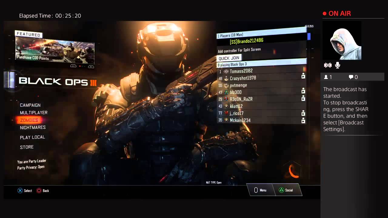 Brando212486's Live PS4 Broadcast on Christmas!