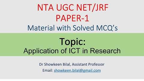 Application of ICT in Research #ugcneteducation #ugcnetexam