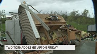 Afton community sees 2 confirmed tornadoes, causing major damage