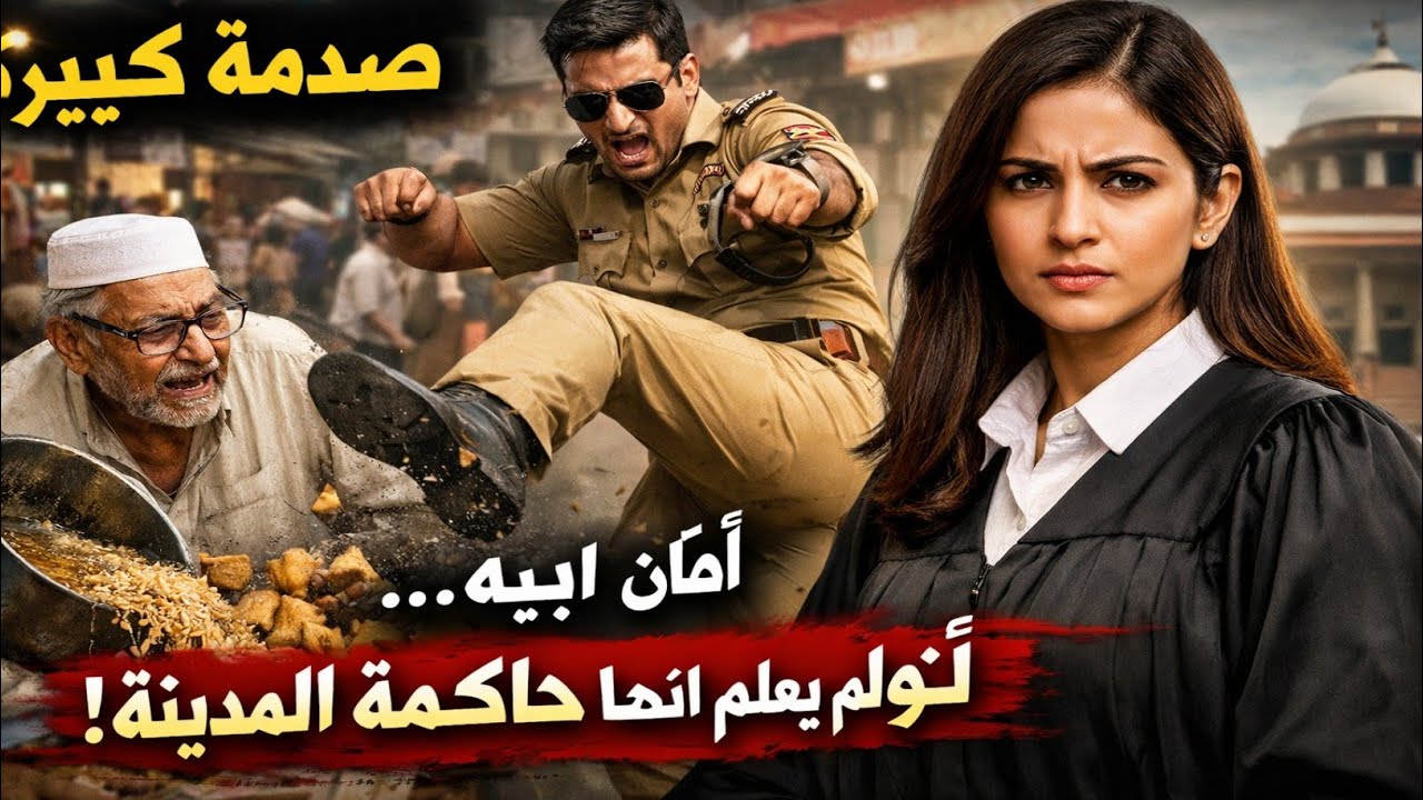 شرطي متغطرس يهين بائع سمبوسة مسن في السوق… ولم يكن يعلم أن ابنته حاكمة المدينة! نهاية غير متوقعة