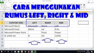 ... - fungsi string 1. =left(teks;jml_karakter) 2.
=right(teks;jml_karakter) 3. =mid(teks;mulai;jml_karakter) semoga b...