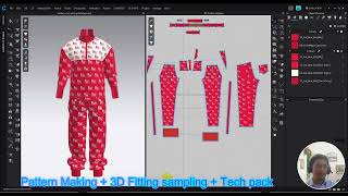 Garment pattern making, 3D fashion sampling and Tech pack