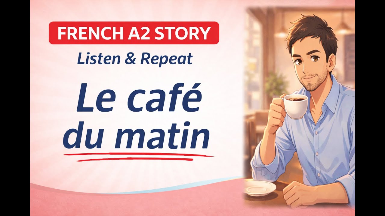 DELF A2 Preparation | French Listening & Reading Practice | – Le café du matin | Language Brother