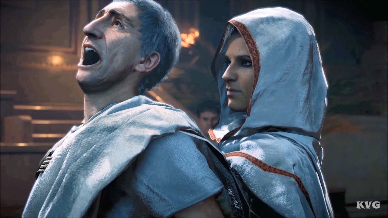 Assassin S Creed Origins Julius Caesar Death Scene Assassination Gameplay Hd Youtube