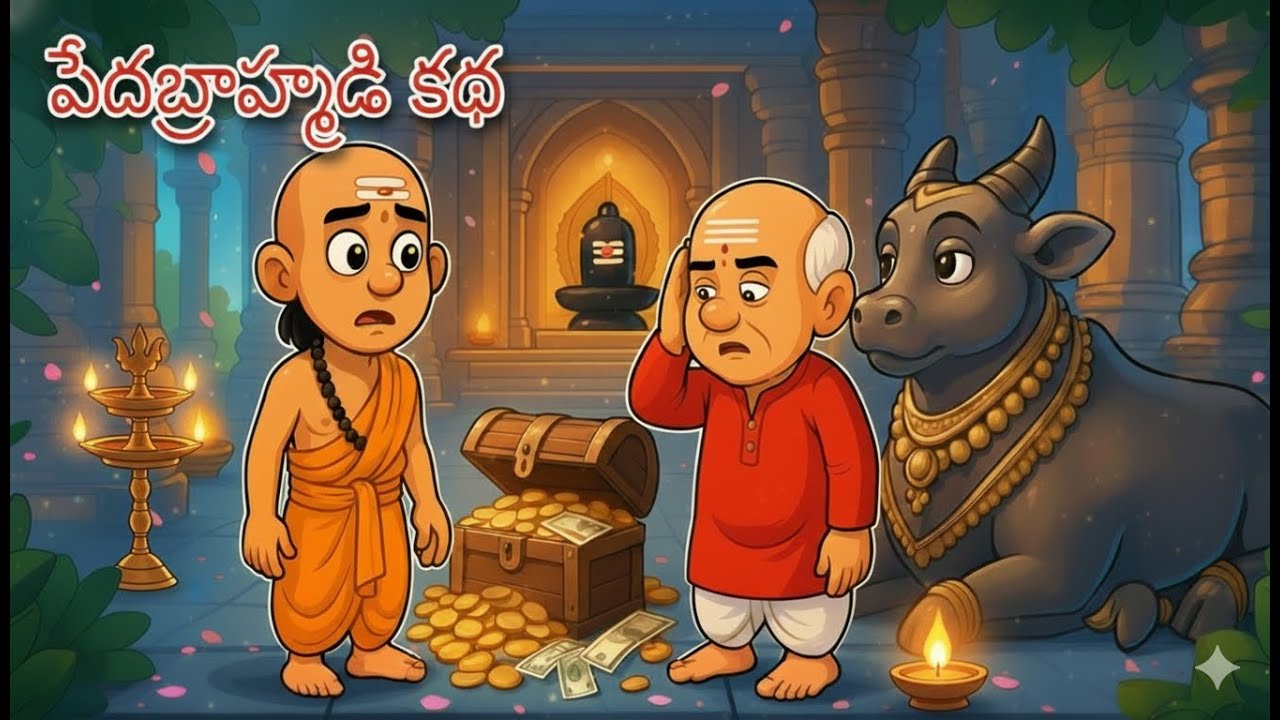 పేదబ్రాహ్మడి కథ (Peda Brahmadi Katha) - Garland of Moral Stories - Telugu Stories - Telugu Kathalu