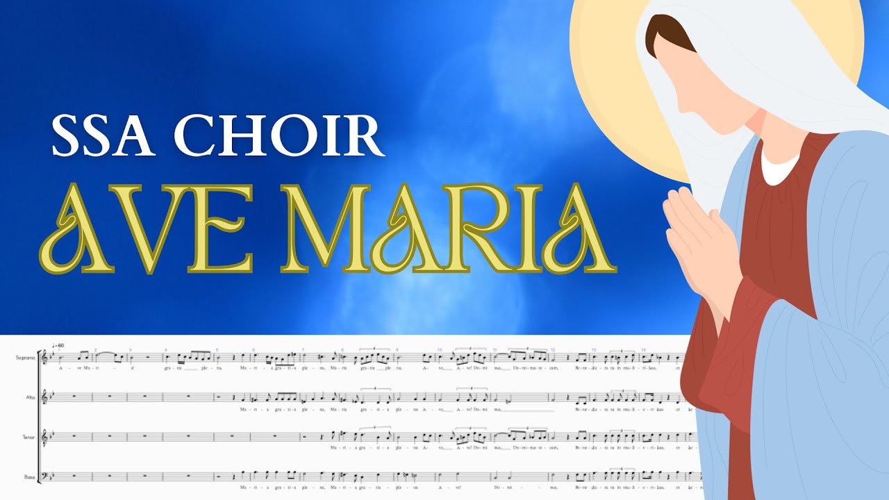✯ [SSA] Schubert Ave Maria • choir music sheet with piano accompaniment