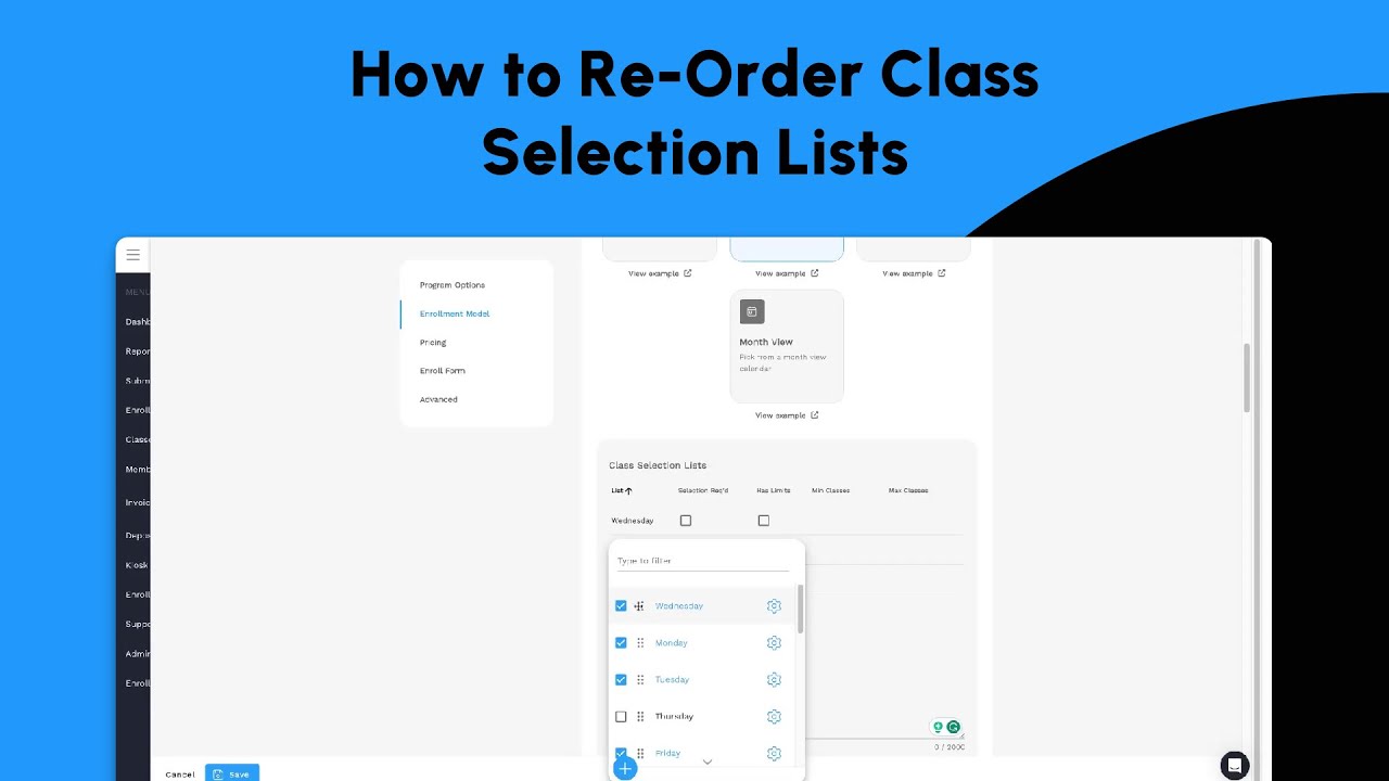 How to Re-Order Class Selection Lists - YouTube