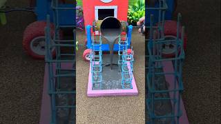 Tiny Cement Mixer Building 4 Strong Concrete Pillars 😲 #shorts