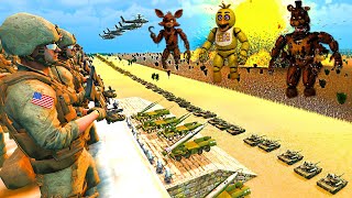 Can Modern US ARMY Hold VS 8,000,000 FNAF ANIMATRONIC Invasion?! - UEBS 2: Five Nights at Freddys